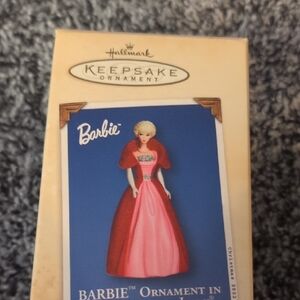 Hallmark Barbie Ornament in Red and Pink